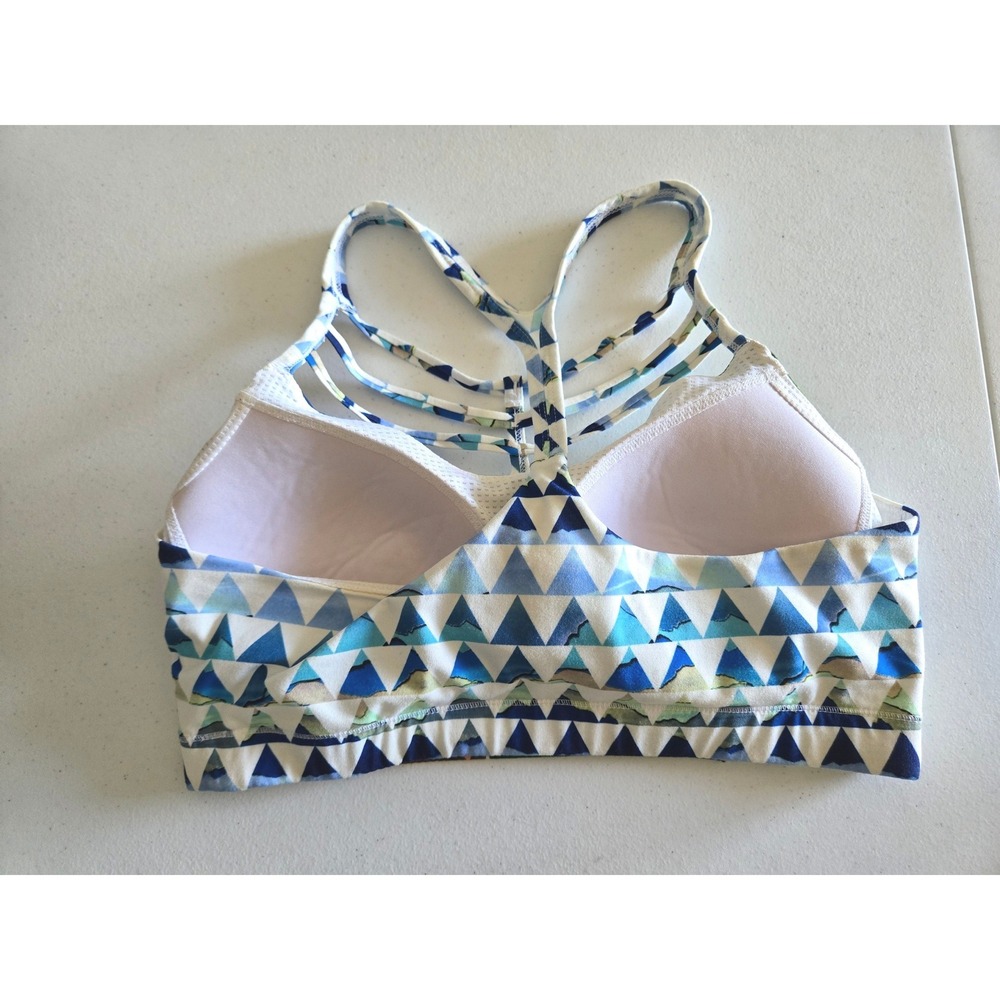 Prana Womens Strappy Sports Bra Tropical Print Large Riestling Yoga - Picture 2 of 7